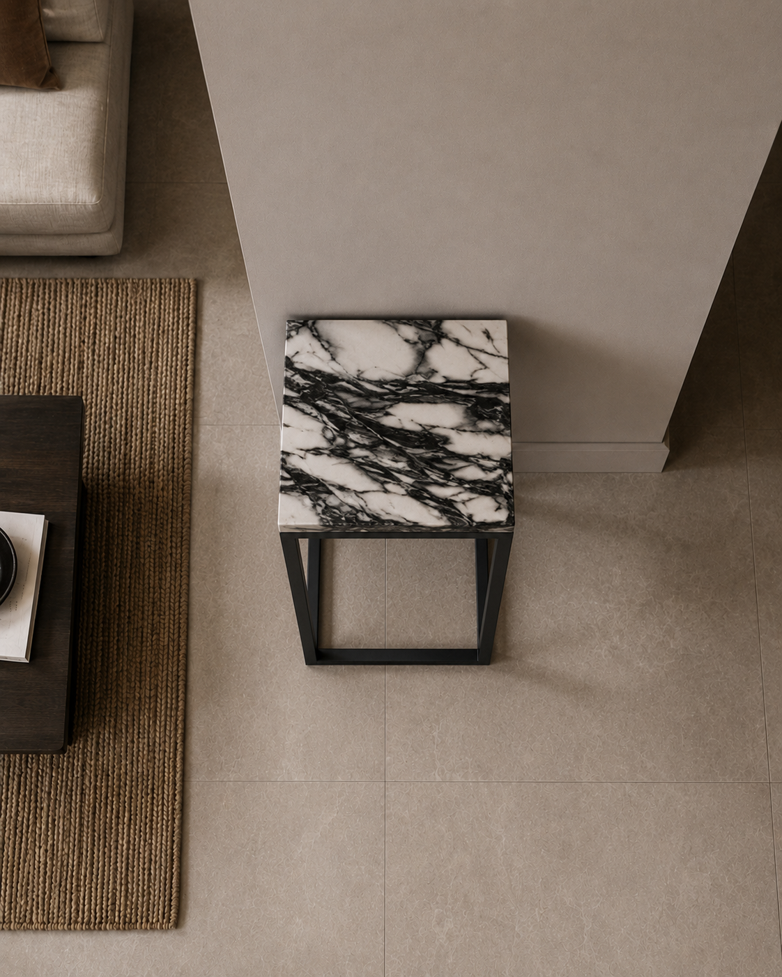 marmer-zuil-calacatta-black