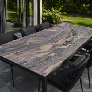Explosion Blue Kwartsiet Tuintafel op maat