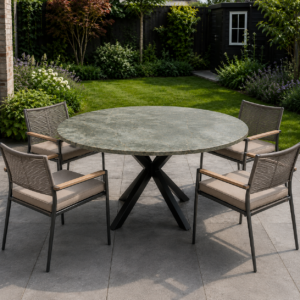 Jade Green kwartsiet tuintafel rond op maat