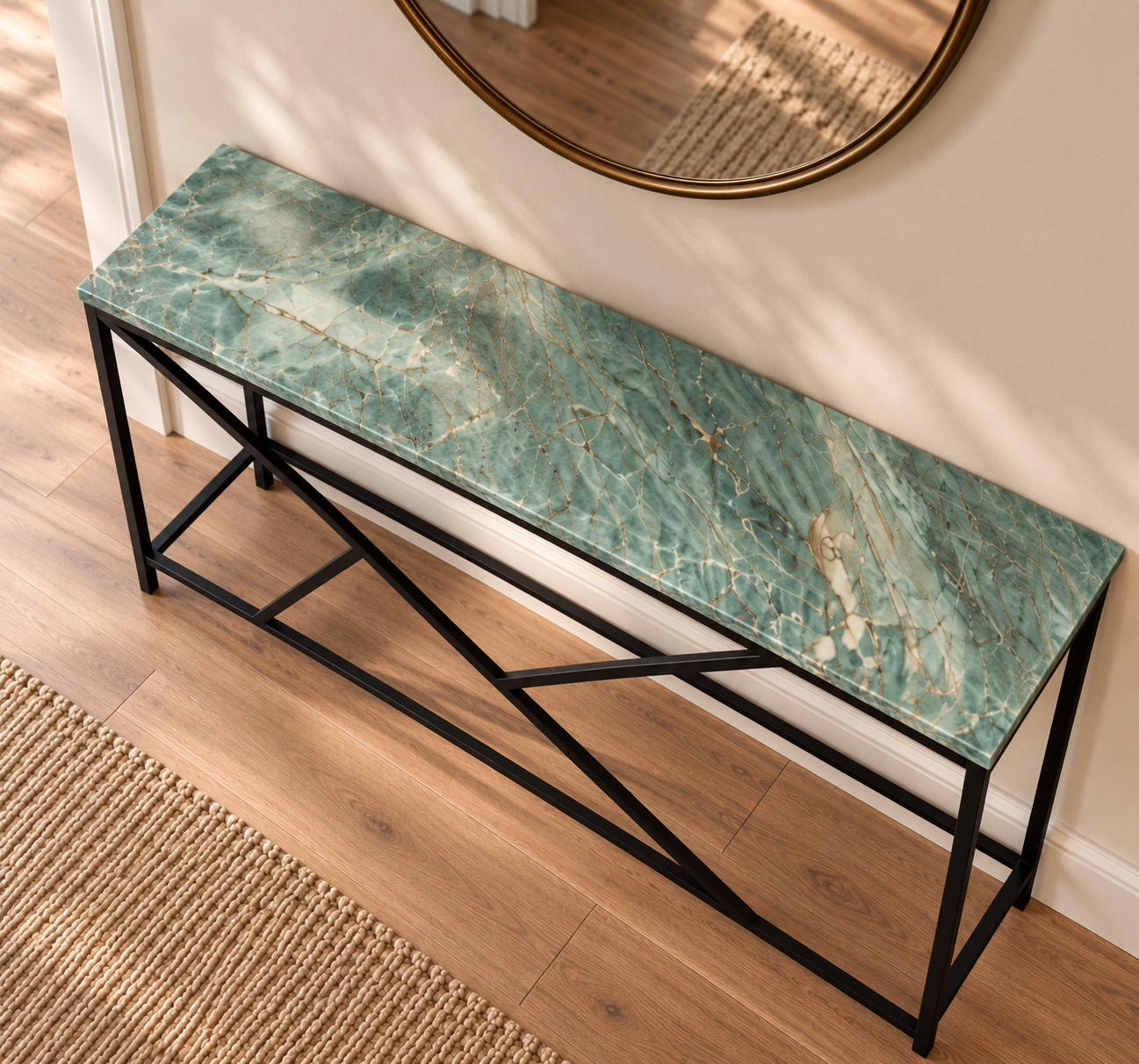 Botanic Green Kwartsiet Sidetable Bovenaanzicht